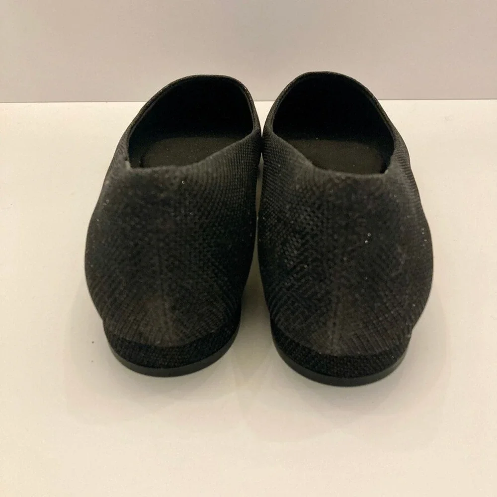 NEW Rockport Adelyn Total Motion Trutech Flat Black Canvas‎ Sparkle Womens 8 M